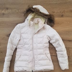 Jacket with faux fur hood